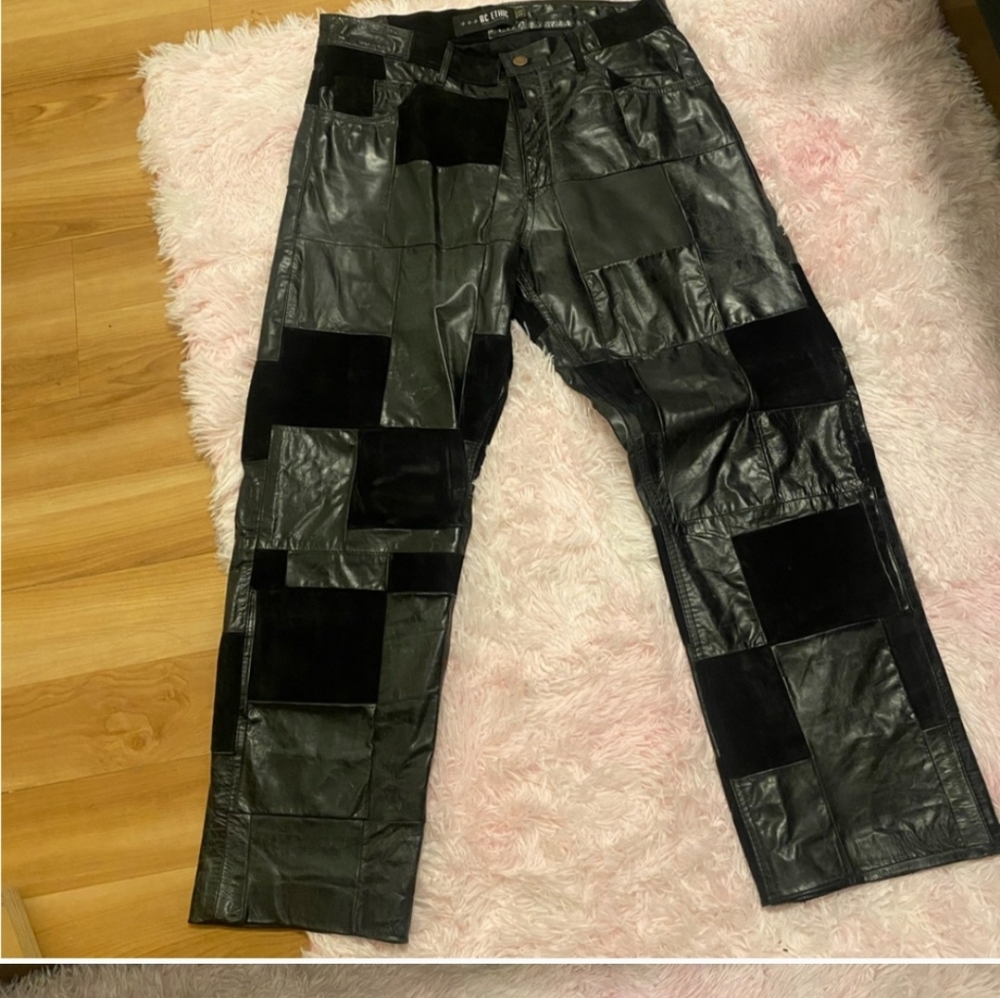 BC Ethic Black Patchwork Leather Pants